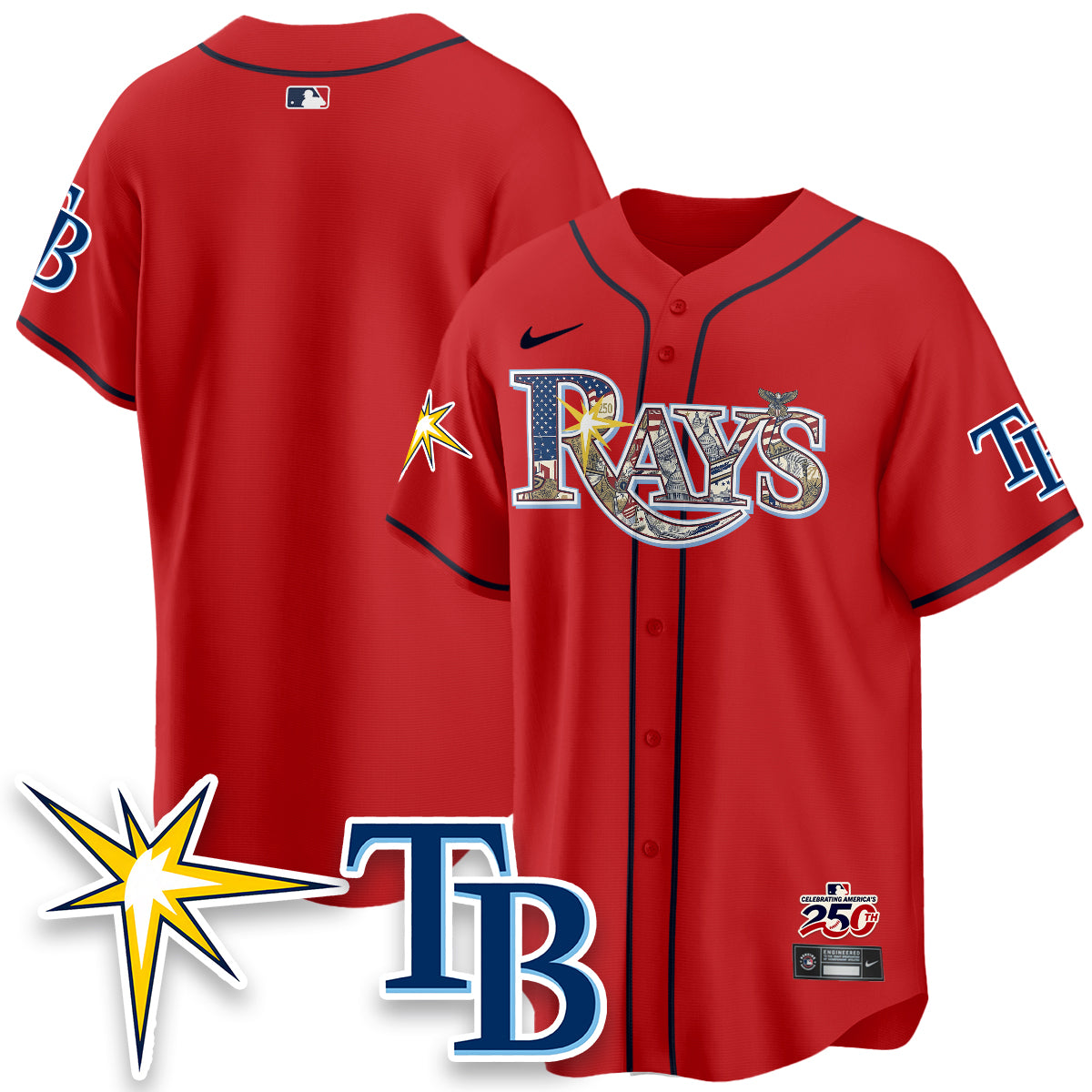 Tampa Bay Rays 2026 Independence Day USA Vapor Limited Jersey - Stitched