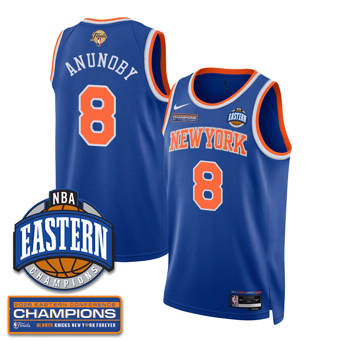 New York Knicks 2026 Basketball Eastern Conference Champions Vapor Jersey - Stitched-Cuztomshoes