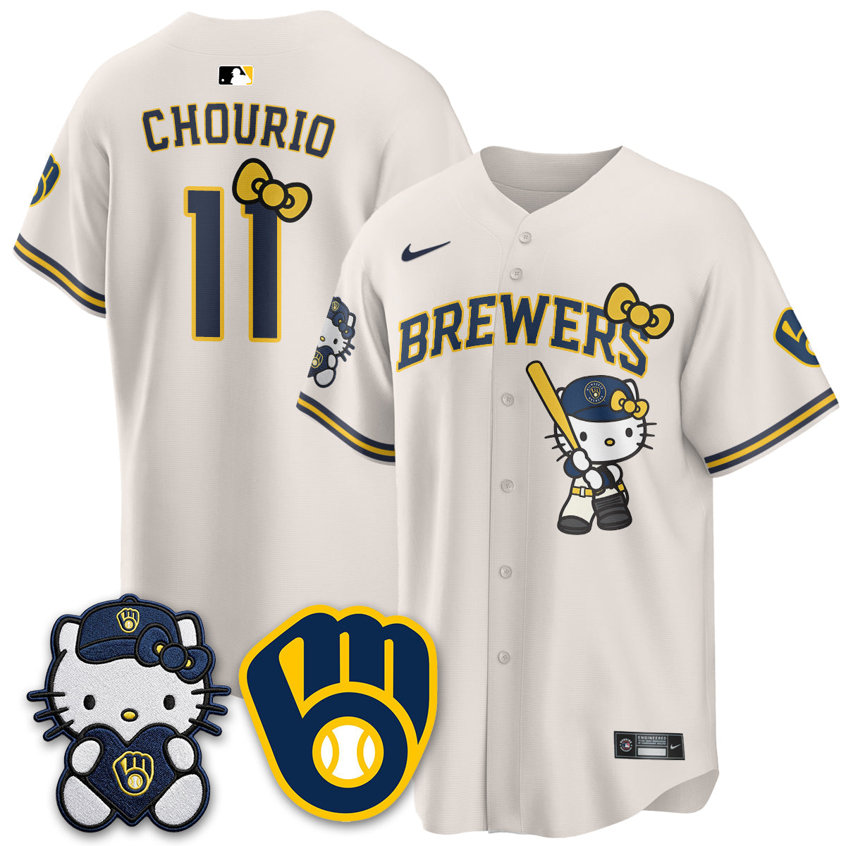 Milwaukee Brewers Meow KT Night Vapor Limited Jersey - Stitched-Cuztomshoes