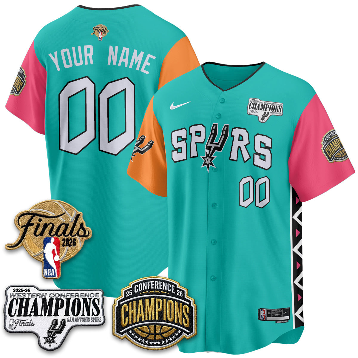 San Antonio Spurs 2026 Basketball Finals Vapor Custom Jersey - Stitched