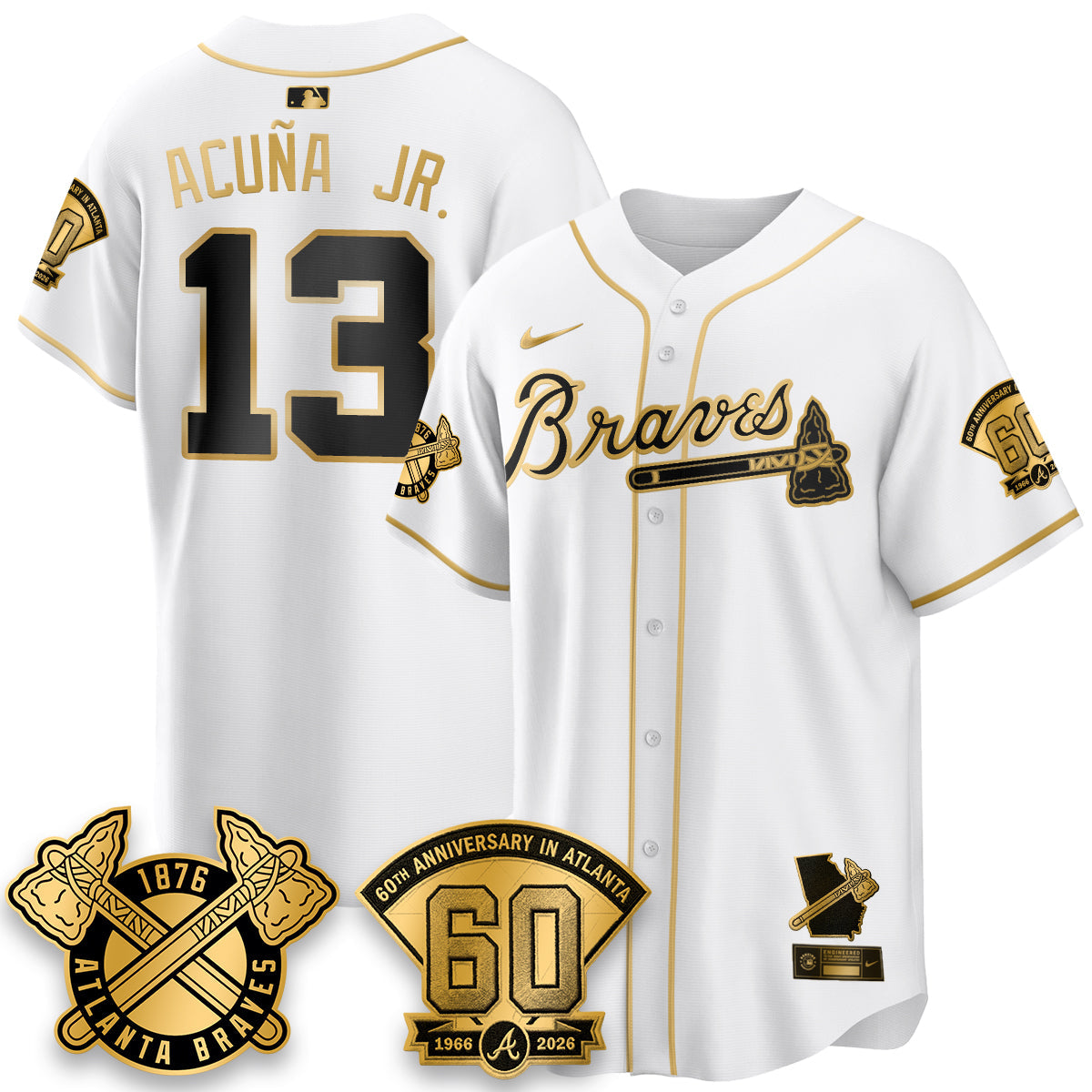 Atlanta Braves 60th Anniversary Special Edition Vapor Limited Jersey - Stitched-Cuztomshoes