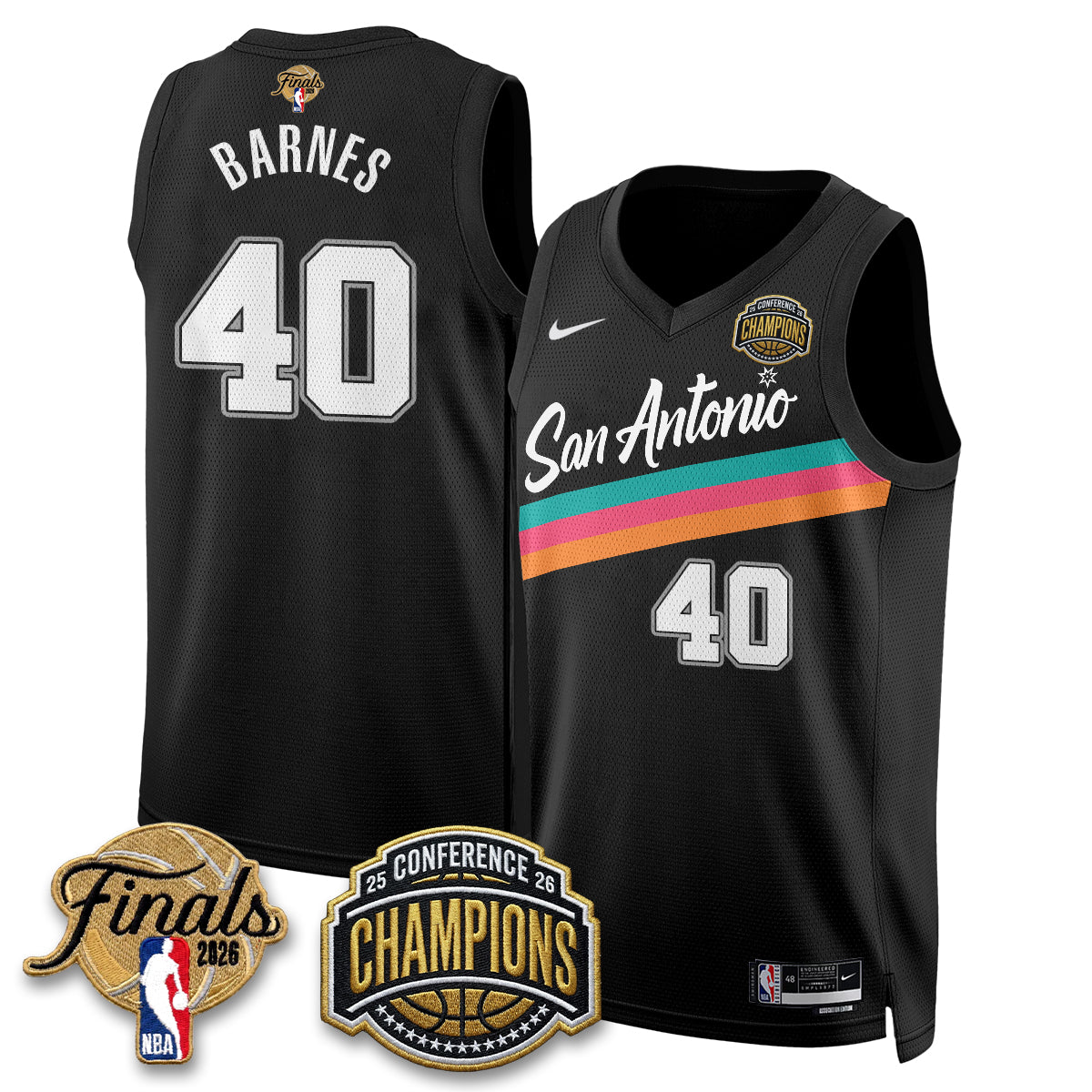 San Antonio Spurs 2026 Basketball  Western Conference Champions Vapor City Edition Jersey - Stitched