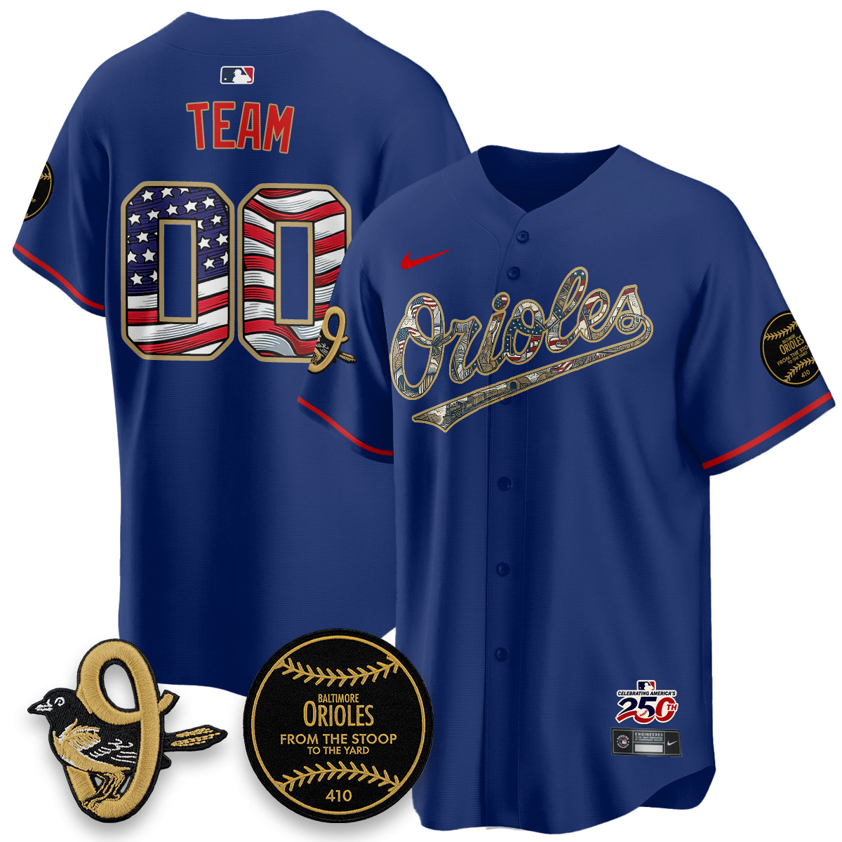 Baltimore Orioles 2026 Independence Day USA Vapor Limited Jersey - Stitched-Cuztomshoes