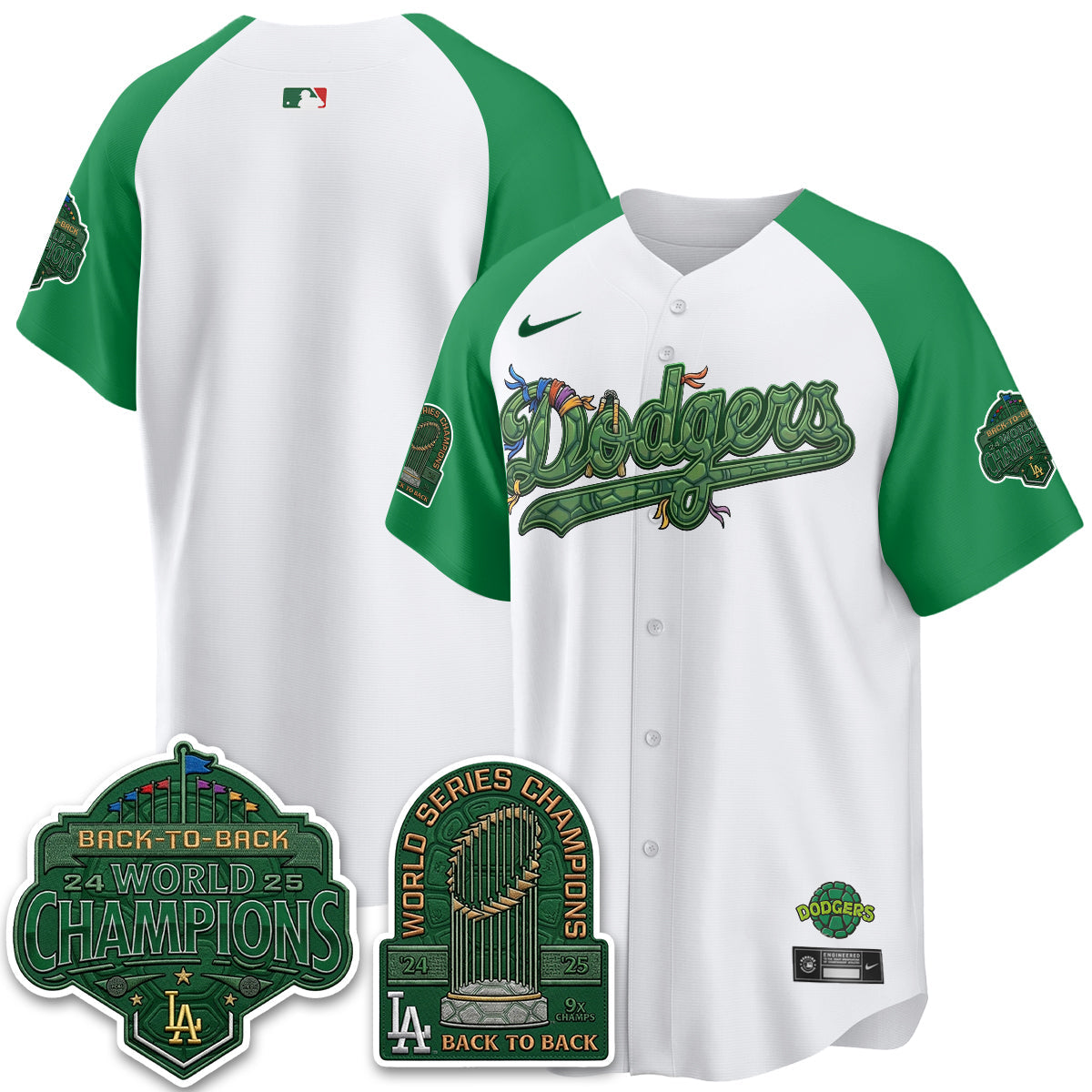 Los Angeles Dodgers x TMNT 2026 Vapor Jersey - Stitched-Cuztomshoes
