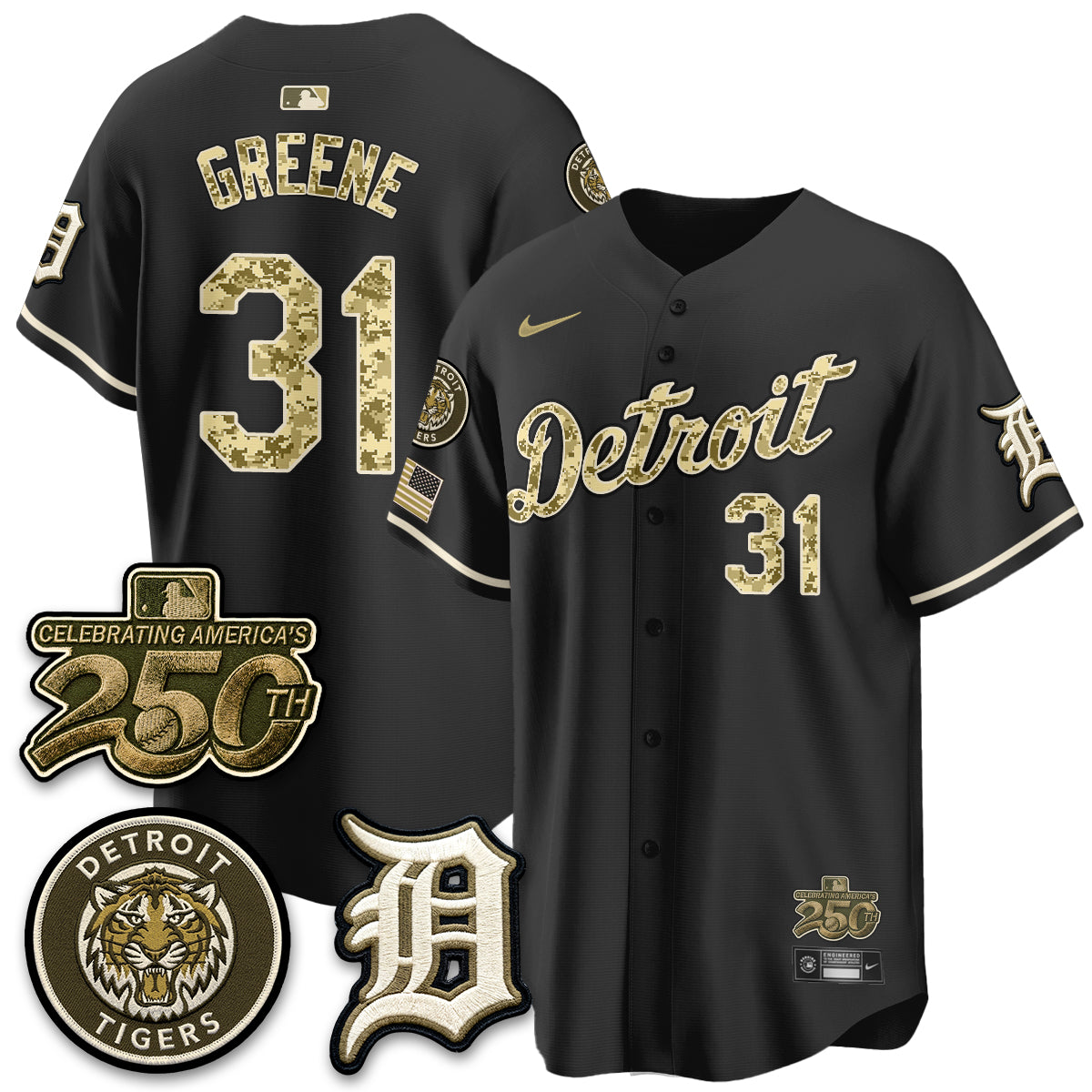 Detroit Tigers 2026 Armed Forces Day Jersey - Stitched