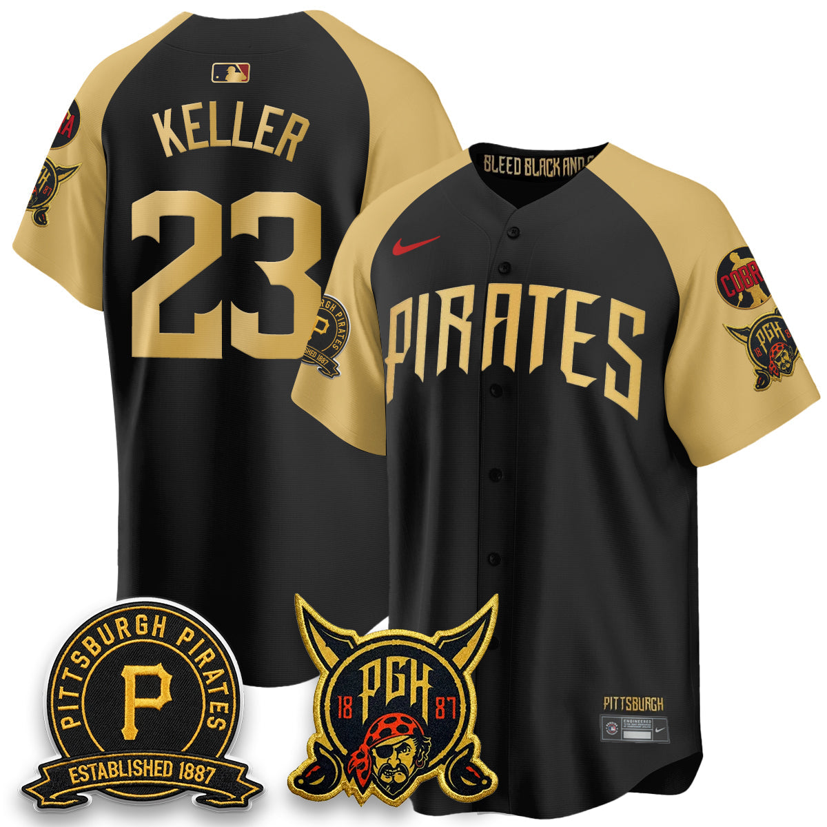 Pittsburgh Pirates Vapor Limited Jersey - Cobra & Est 1887 Patch - Stitched