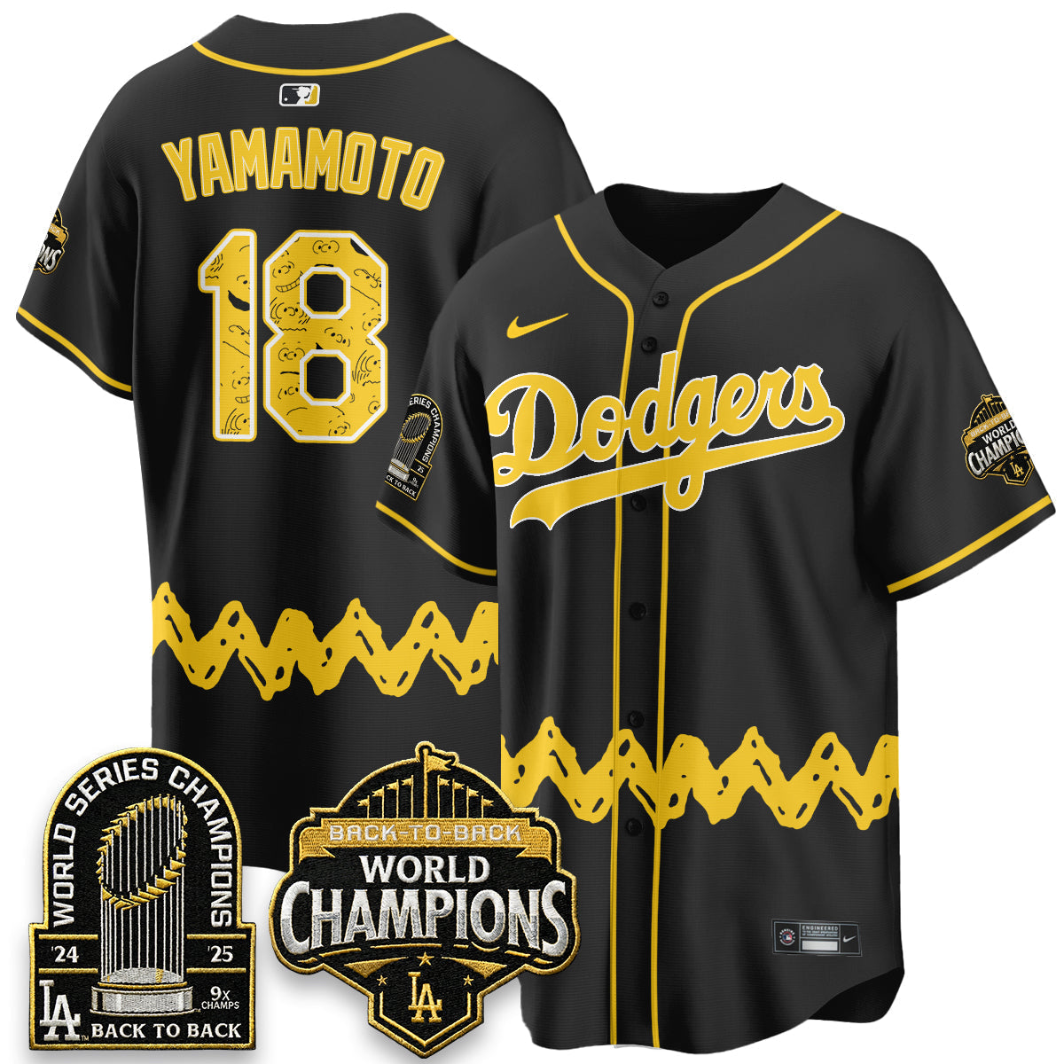 Los Angeles Dodgers x P-nuts Style Vapor Jersey - Stitched-Cuztomshoes