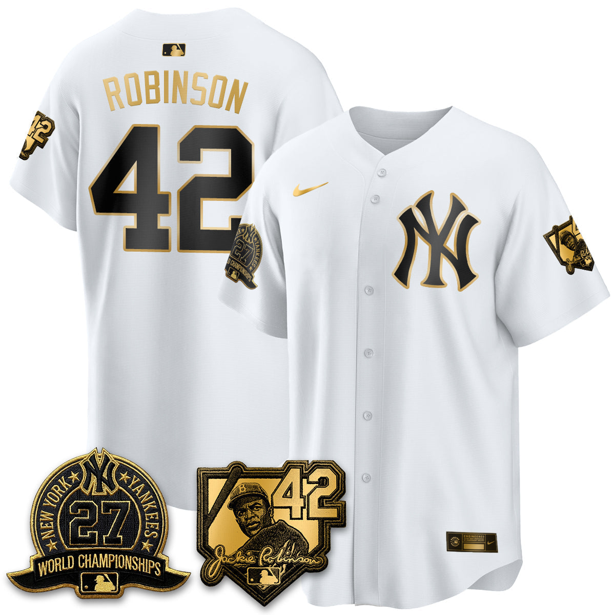 New York Yankees 2026 Jackie Robinson Day Vapor Limited Gold Edition Jersey - Stitched