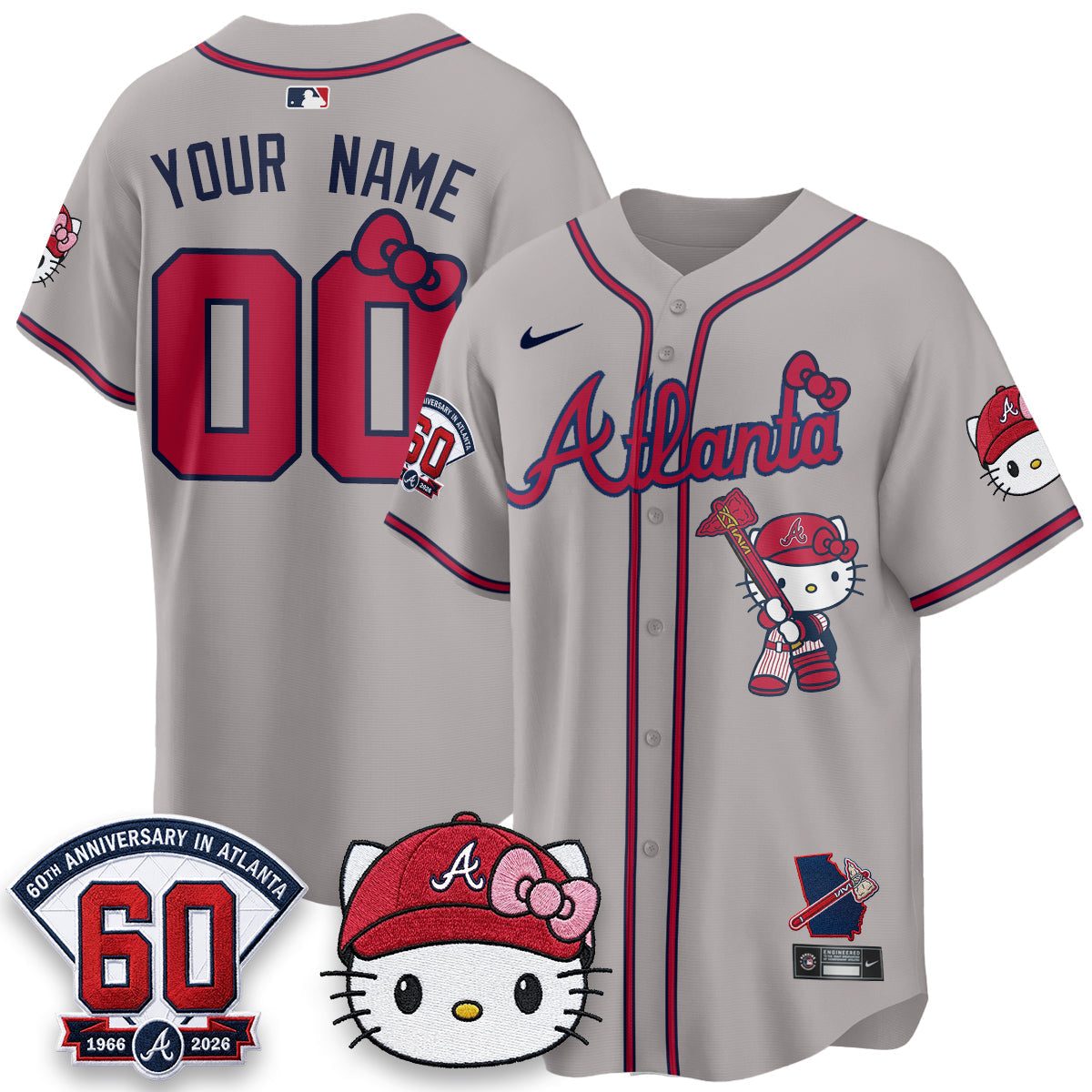 Atlanta Braves x Meow KT 2026 Vapor Limited Custom Jersey - Stitched-Cuztomshoes