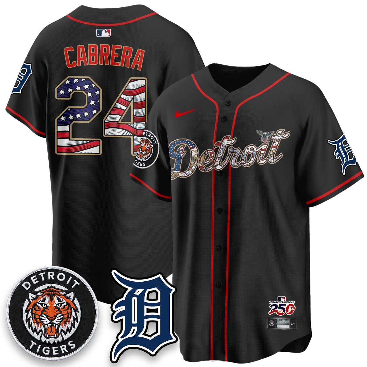 Detroit Tigers 2026 Independence Day USA Vapor Limited Jersey - Stitched