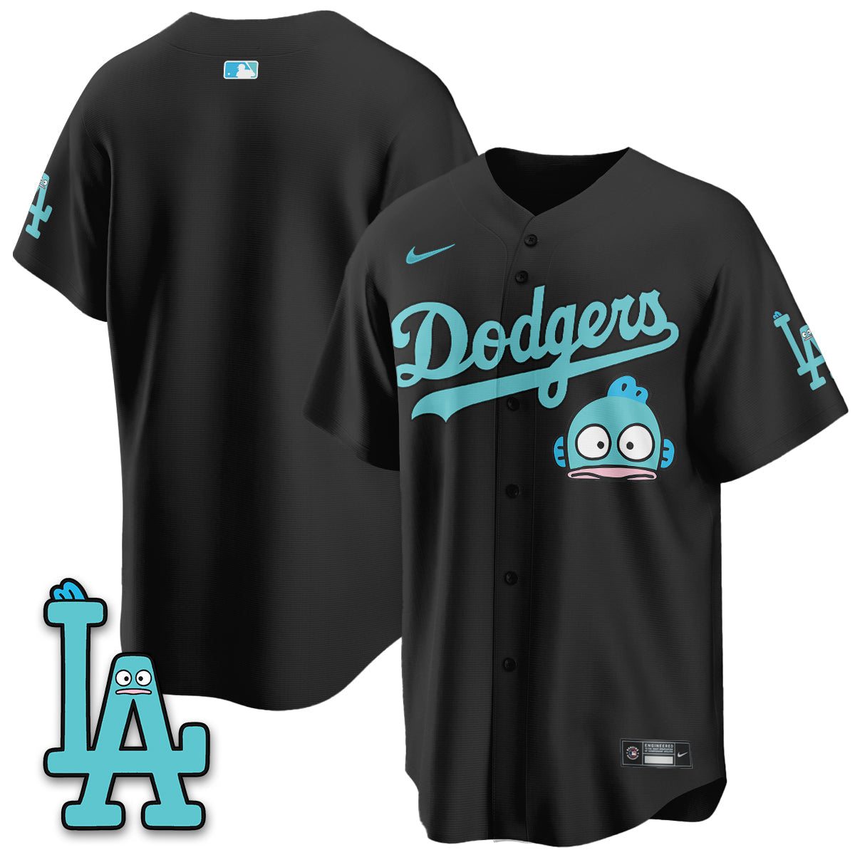 Los Angeles Dodgers x Hangyodon Edition Vapor Jersey- Stitched-Cuztomshoes