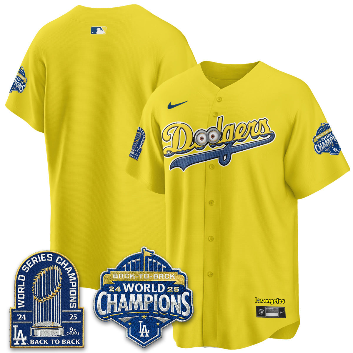 Los Angeles Dodgers x Yellow Capsules Vapor Jersey - Stitched-Cuztomshoes