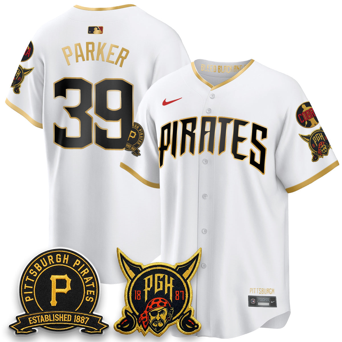 Pittsburgh Pirates Vapor Limited Jersey - Cobra & Est 1887 Patch - Stitched