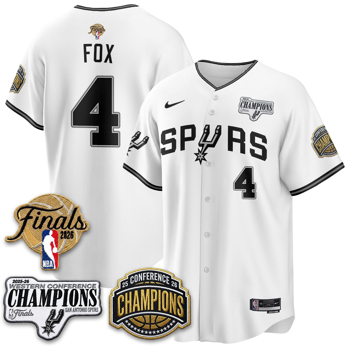 San Antonio Spurs 2026 Basketball Finals Vapor Jersey - Stitched