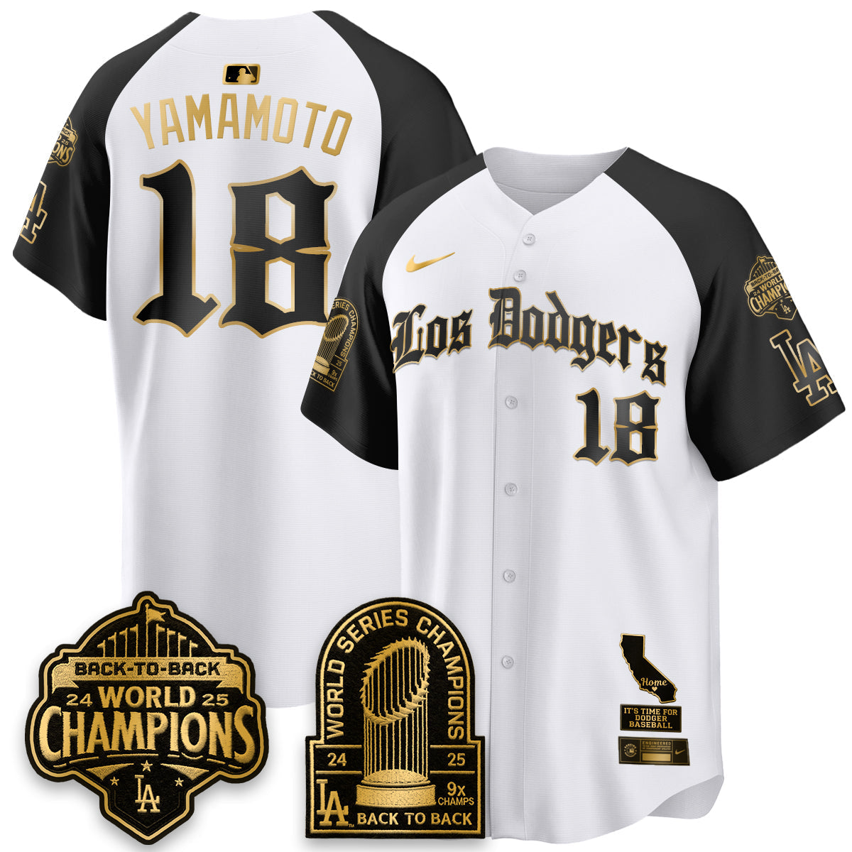 Los Angeles Dodgers World Series Champions Vapor Premier Limited Gothic Edition Jersey - Stitched-Cuztomshoes