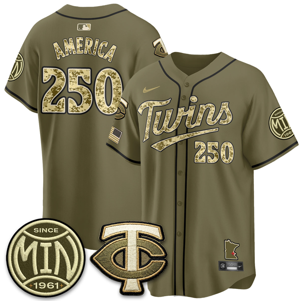 Minnesota Twins 2026 Armed Forces Day Jersey - Stitched