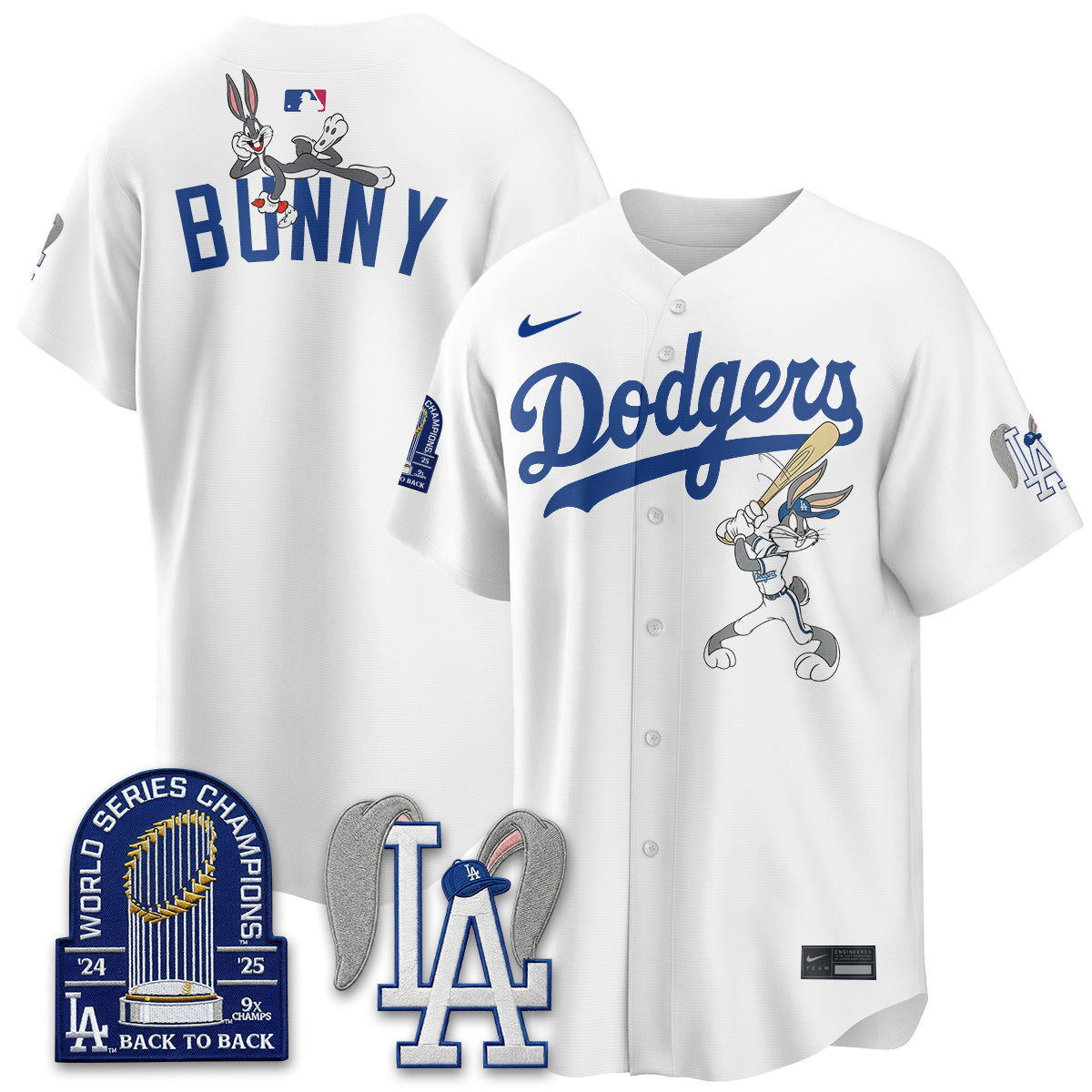 Los Angeles Dodgers Bunny Edition Vapor Jersey - Stitched-Cuztomshoes