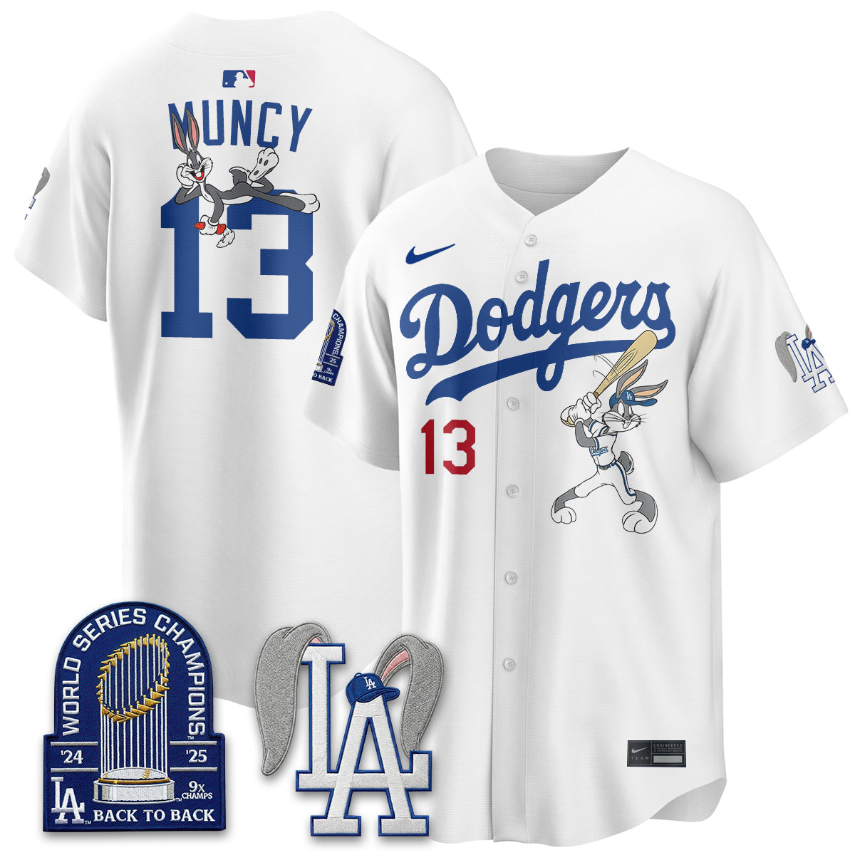 Los Angeles Dodgers Bunny Edition Vapor Jersey - Stitched-Cuztomshoes