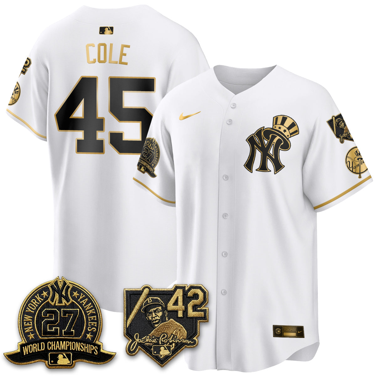 New York Yankees 2026 Jackie Robinson Day Vapor Limited Gold Edition Jersey - Stitched - V2