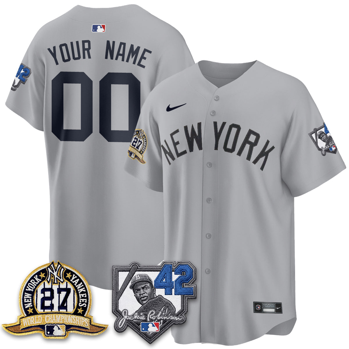 New York Yankees 2026 Jackie Robinson Day Vapor Limited Custom Jersey - Stitched