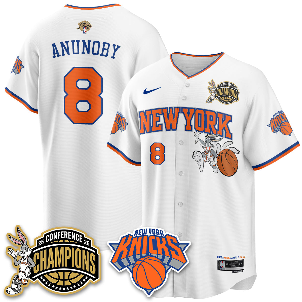 New York Knicks 2026 Basketball Finals x Bunny Vapor Jersey V2- Stitched-Cuztomshoes