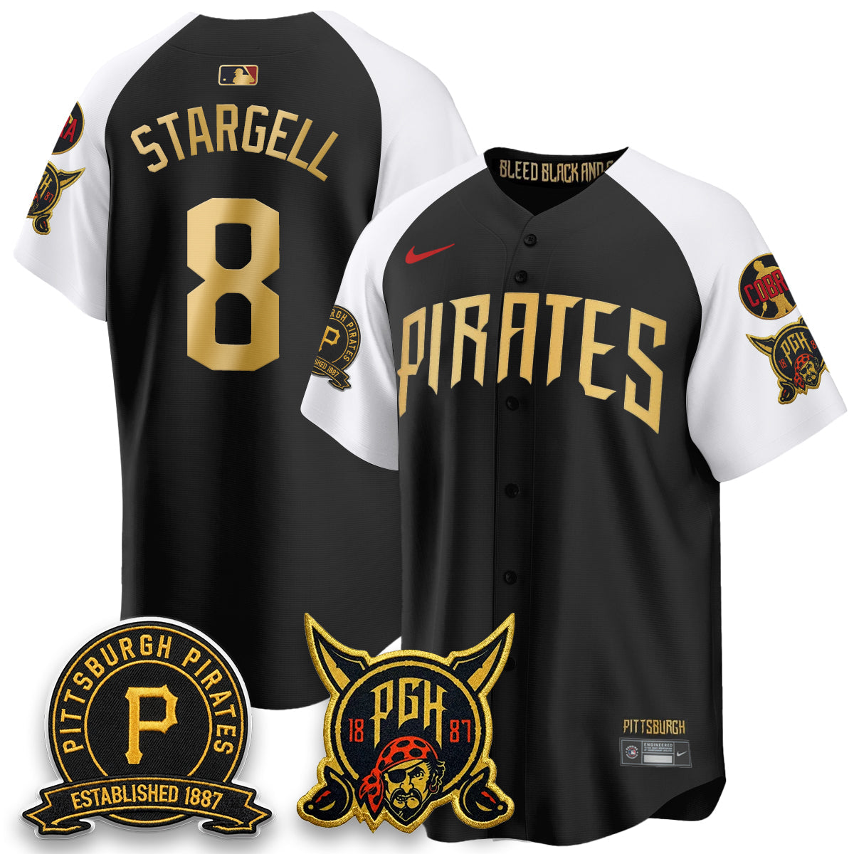Pittsburgh Pirates Vapor Limited Jersey - Cobra & Est 1887 Patch - Stitched