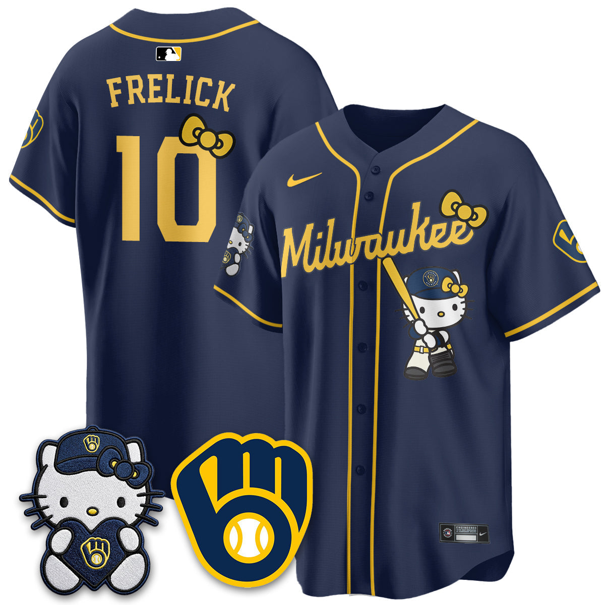 Milwaukee Brewers Meow KT Night Vapor Limited Jersey - Stitched-Cuztomshoes