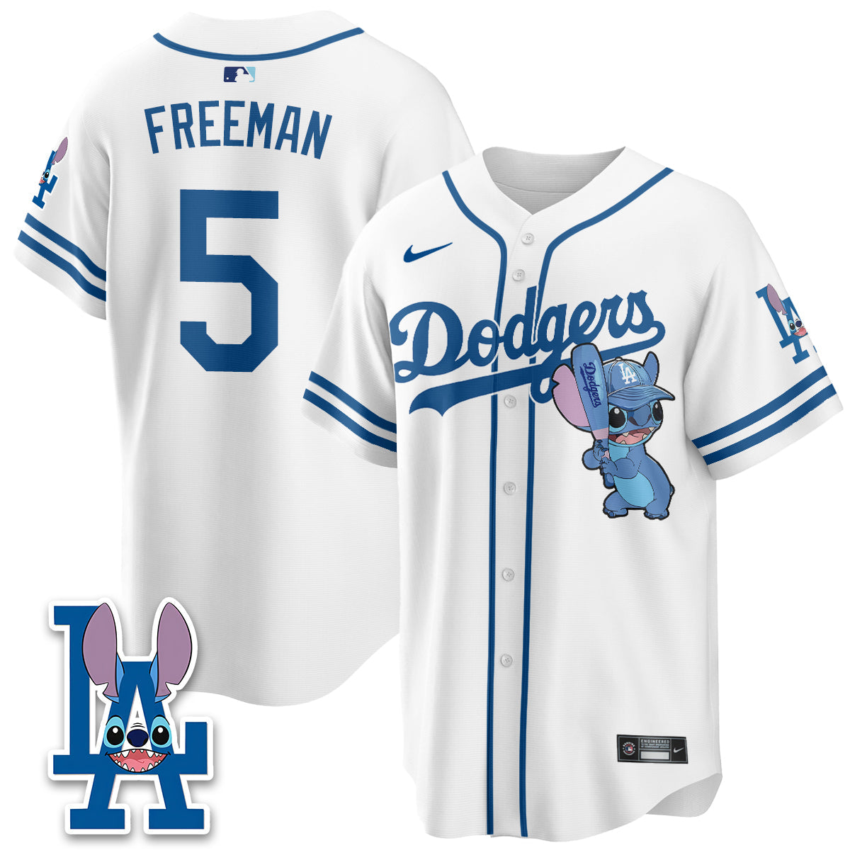 Los Angeles Dodgers x Blue Alien Edition Vapor Jersey - Stitched-Cuztomshoes
