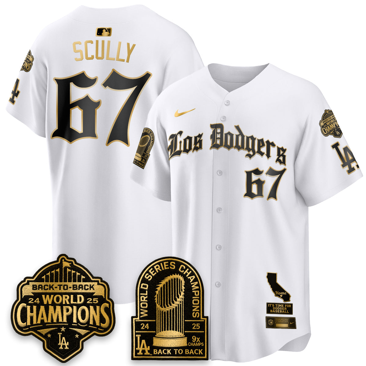 Los Angeles Dodgers World Series Champions Vapor Premier Limited Gothic Edition Jersey - Stitched-Cuztomshoes