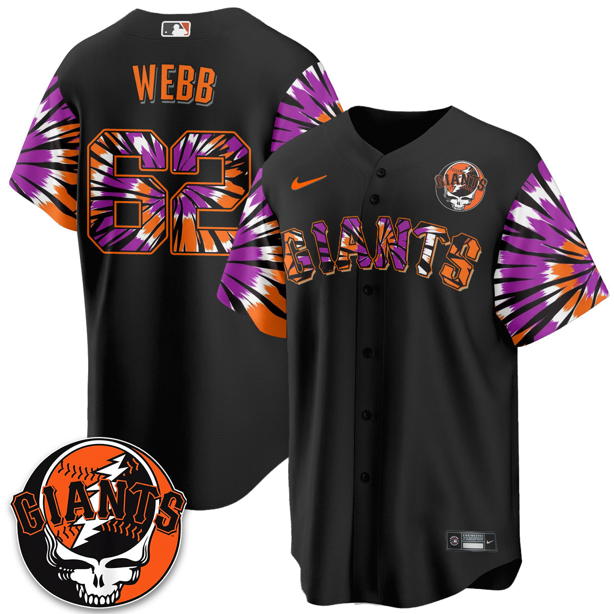 San Francisco Giants x Grateful Dead Vapor Jersey V2 - Stitched