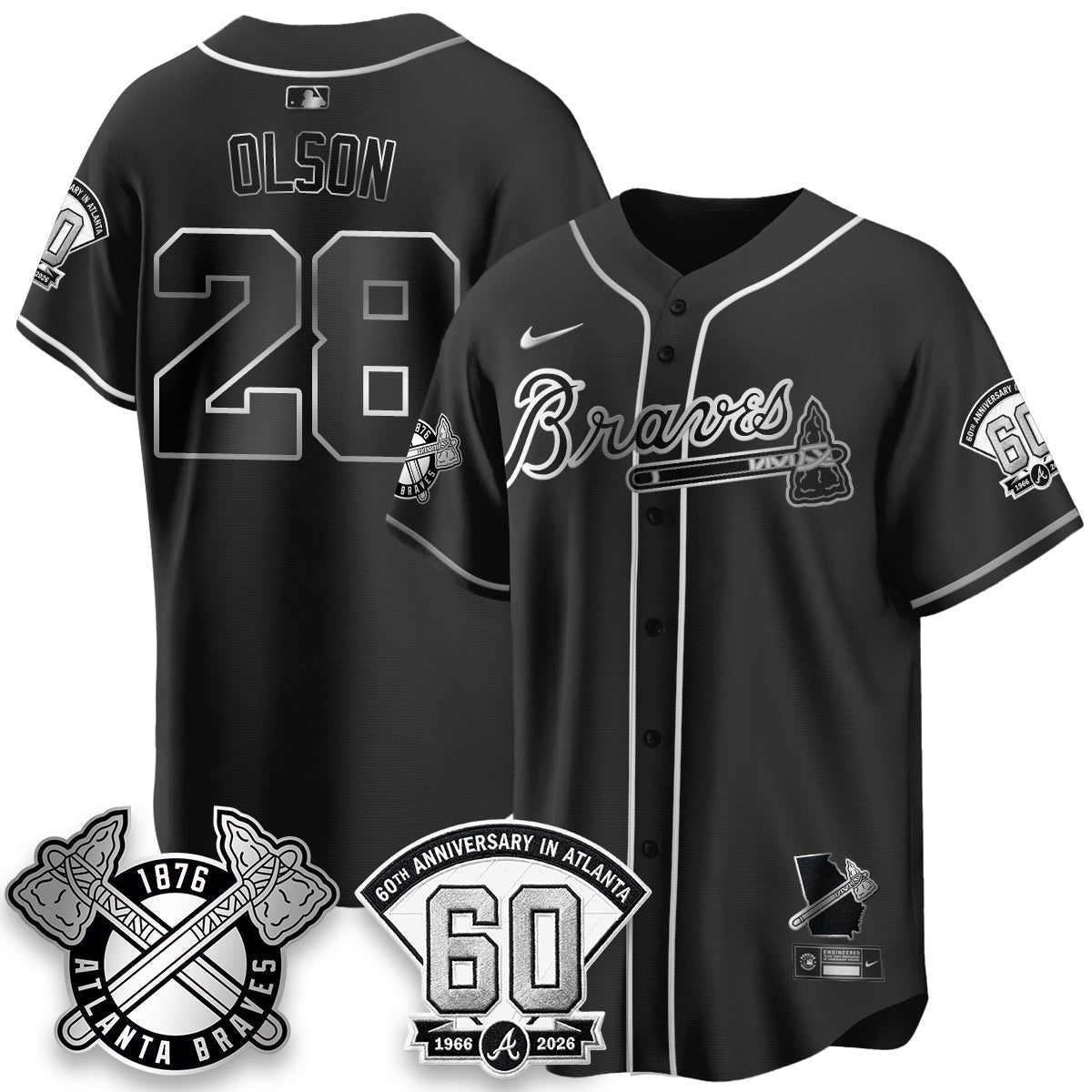 Atlanta Braves 60th Anniversary Special Edition Vapor Limited Jersey - Stitched-Cuztomshoes