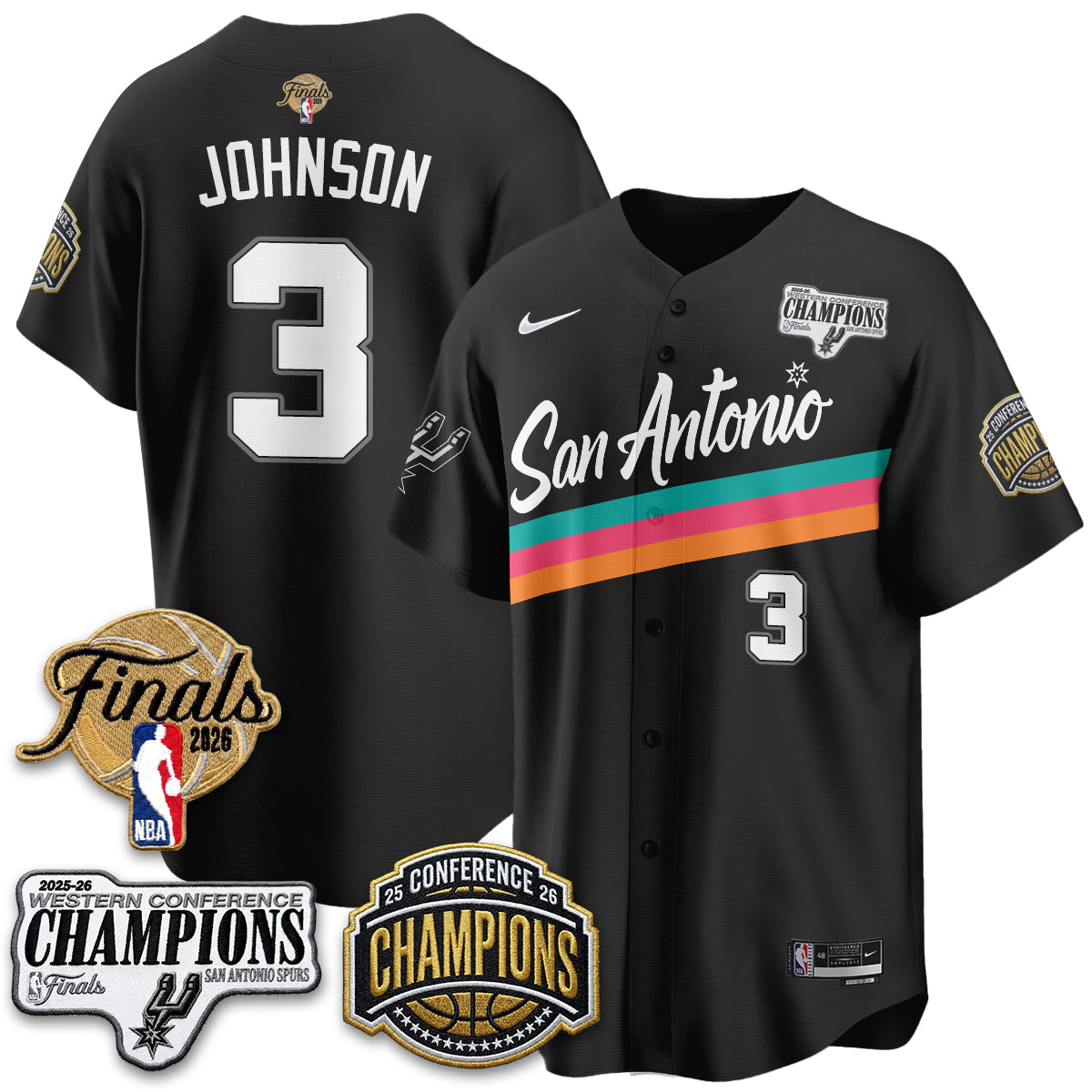 San Antonio Spurs 2026 Basketball Finals Vapor Jersey - Stitched