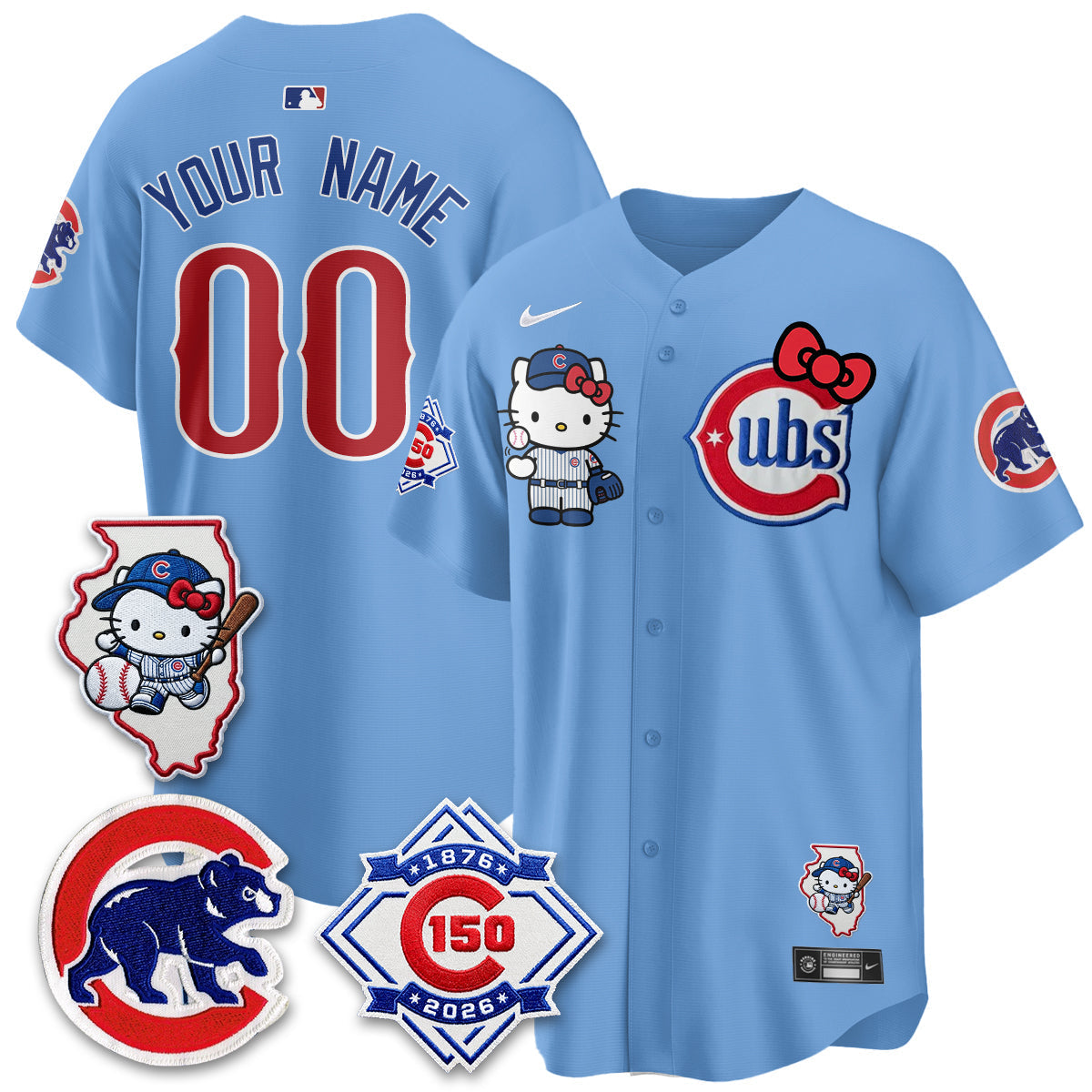 Chicago Cubs x Meow KT Vapor Premier Limited Custom Jersey - Stitched V2