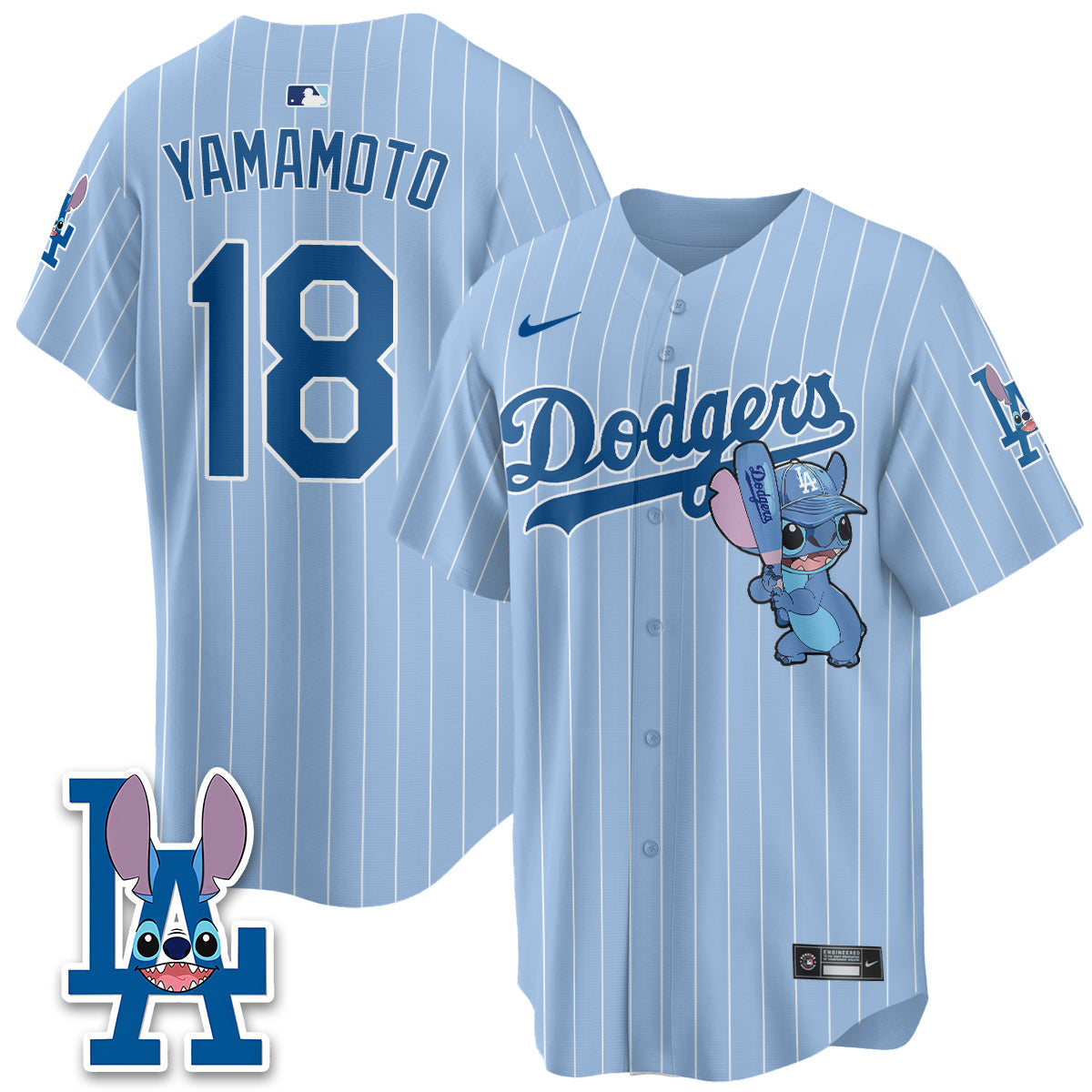 Los Angeles Dodgers x Blue Alien Edition Vapor Jersey - Stitched-Cuztomshoes