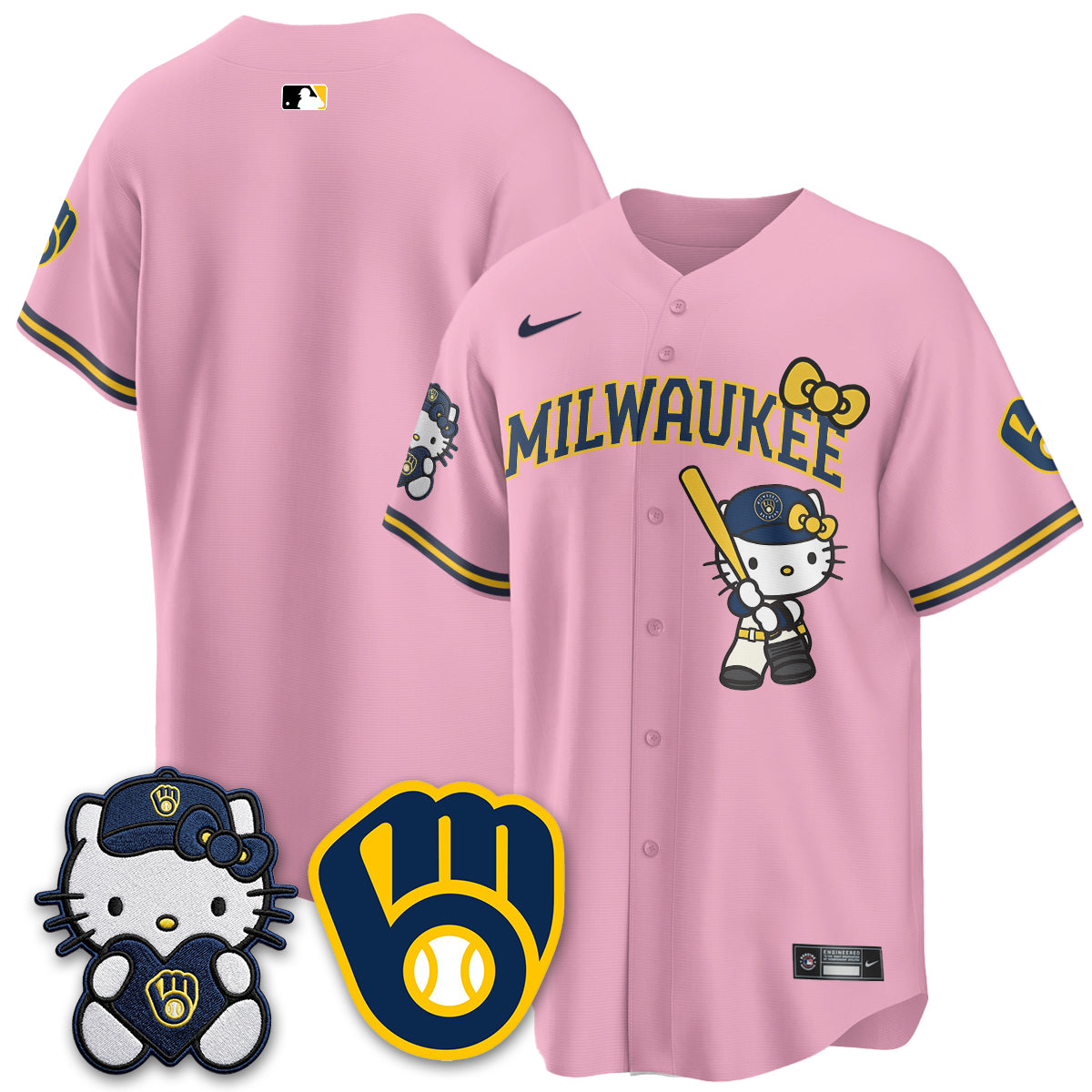 Milwaukee Brewers Meow KT Night Vapor Limited Jersey - Stitched-Cuztomshoes