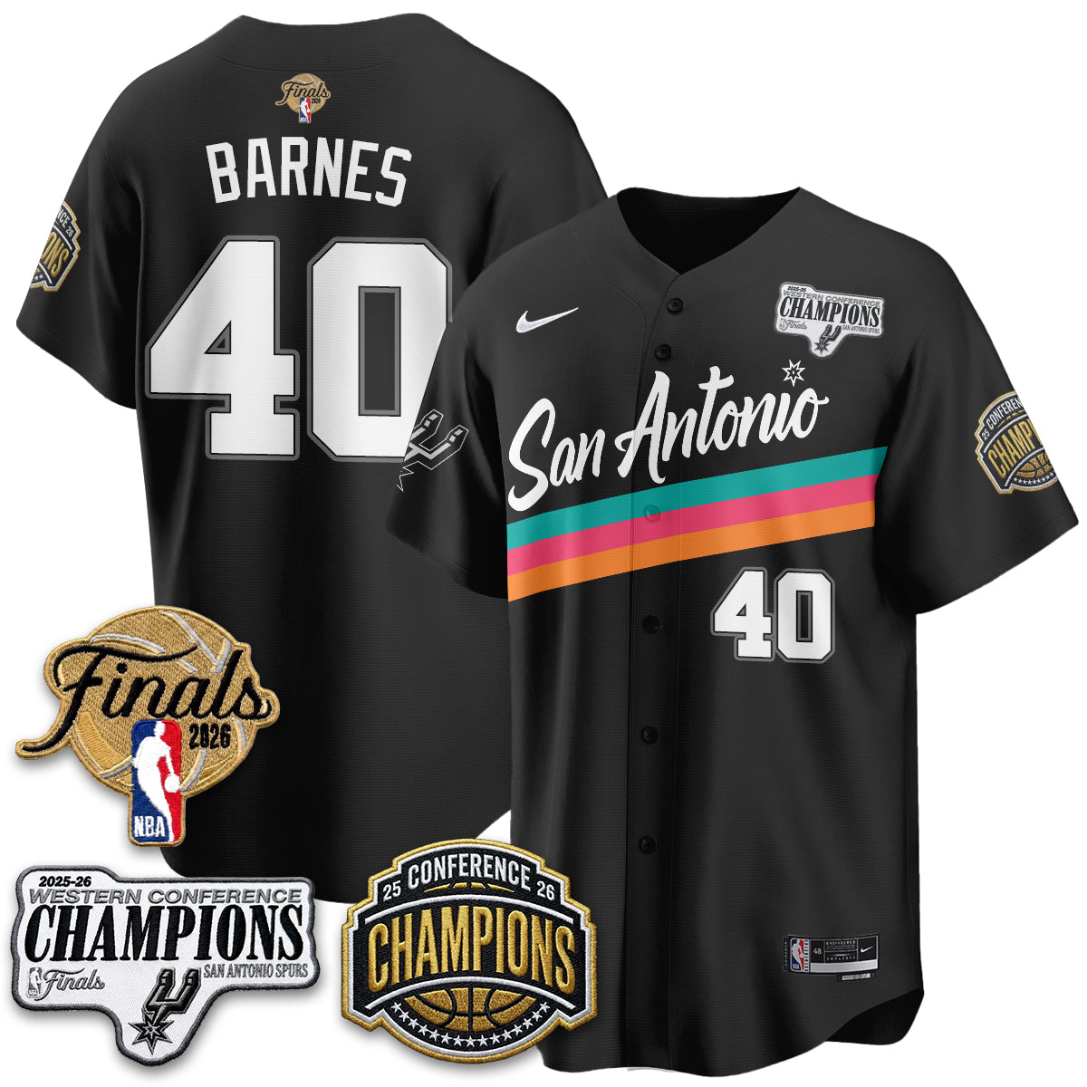 San Antonio Spurs 2026 Basketball Finals Vapor Jersey - Stitched