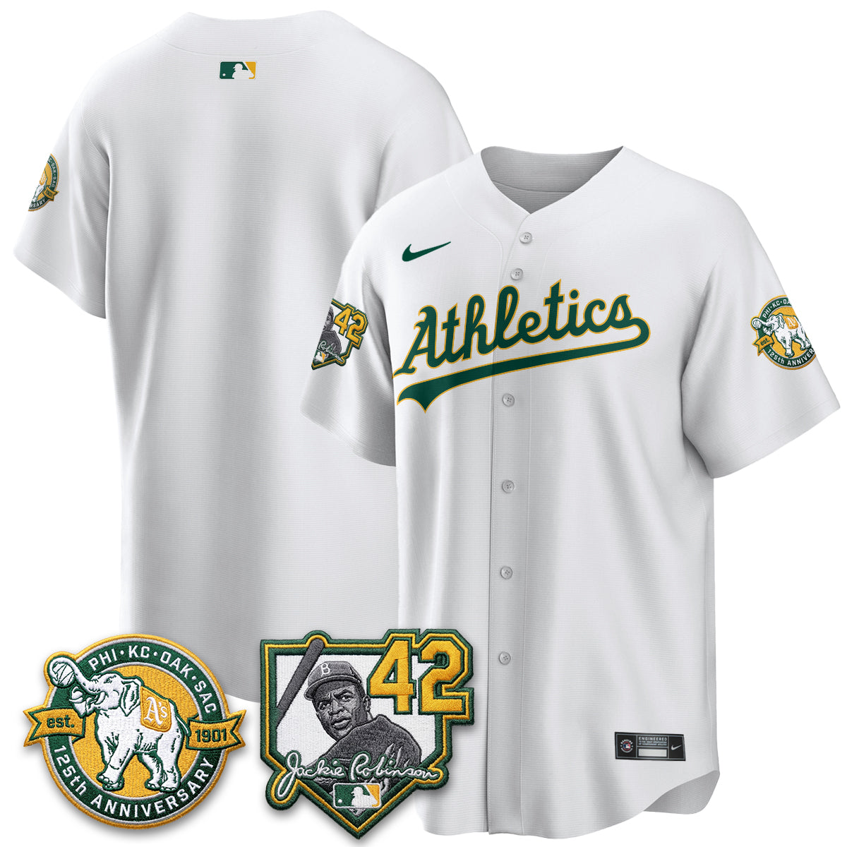 Athletics 2026 Jackie Robinson Day - Celebrating 125 Years Limited Vapor Jersey - Stitched-Cuztomshoes