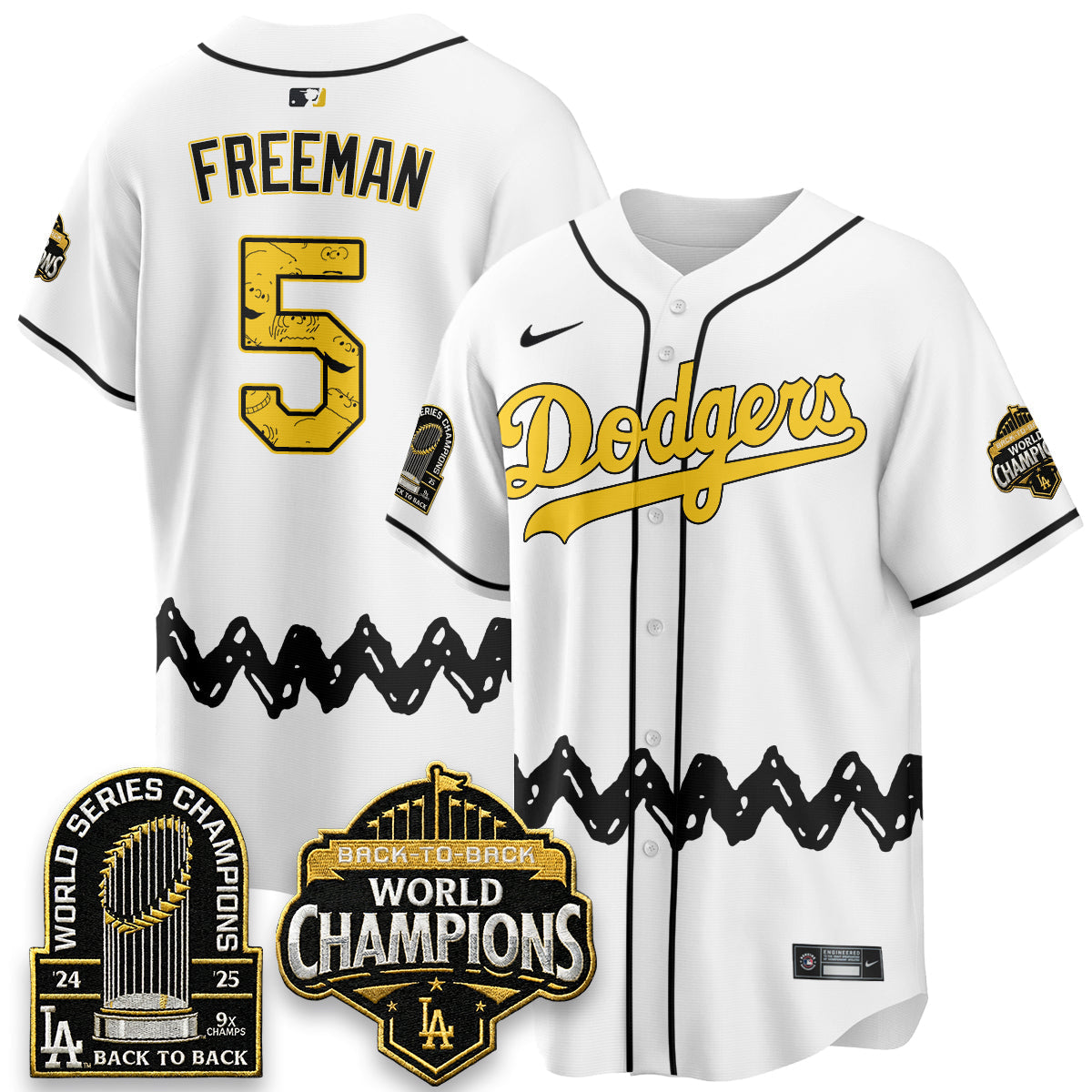 Los Angeles Dodgers x P-nuts Style Vapor Jersey - Stitched-Cuztomshoes