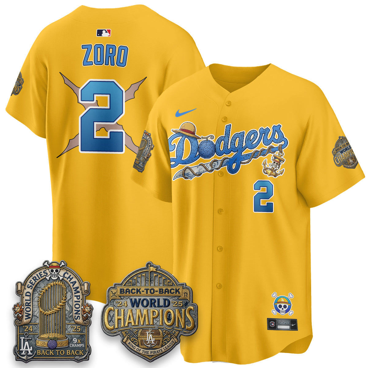 Los Angeles Dodgers x OP Japanese Cartoon Vapor Limited Jersey - Stitched-Cuztomshoes