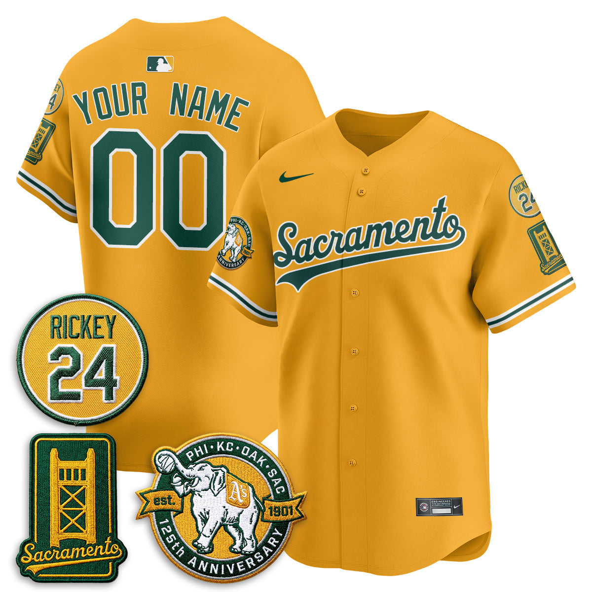 Athletics 2026 Alternate Sacramento - Celebrating 125 Years - Limited Custom Vapor Jersey - Stitched-Cuztomshoes