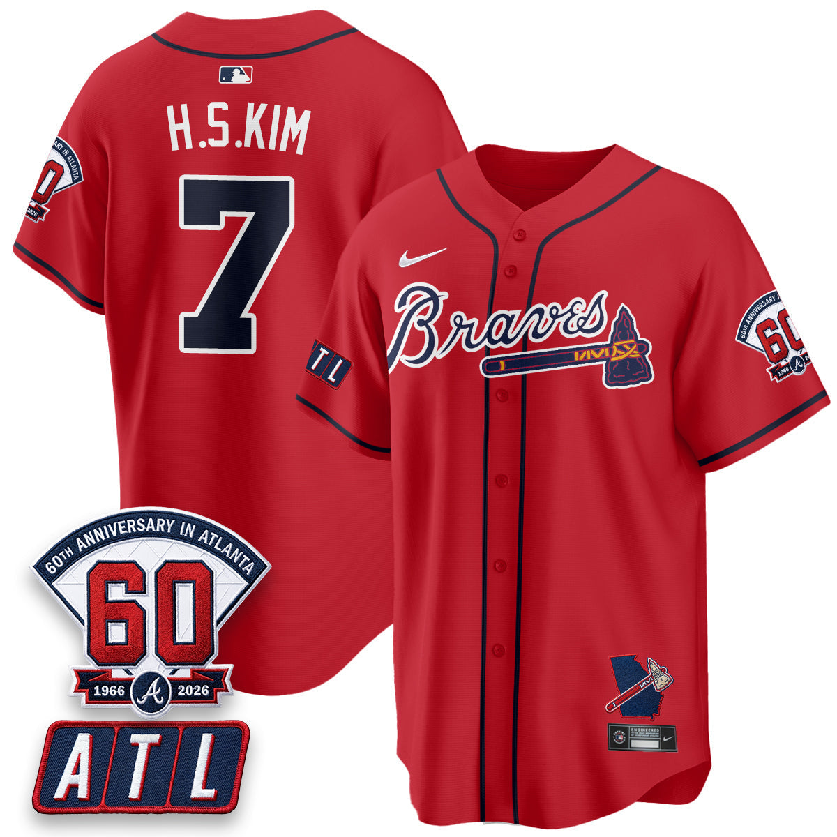 Atlanta Braves 2026 60th Anniversary Vapor Limited Jersey - Stitched