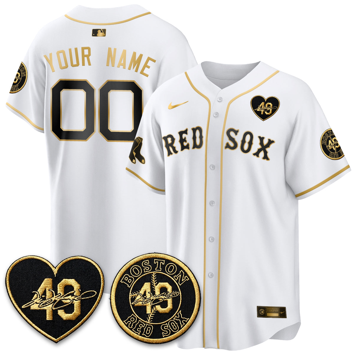 Boston Red Sox Tim Wakefield Memorial Patch Vaper Premier Limited Custom Jersey - Stitched