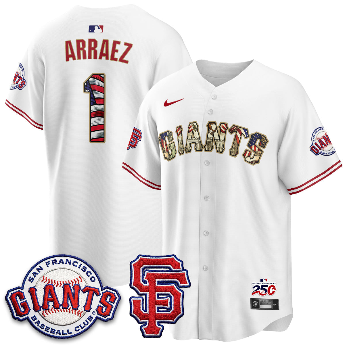 San Francisco Giants2026 Independence Day USA Jersey - Stitched
