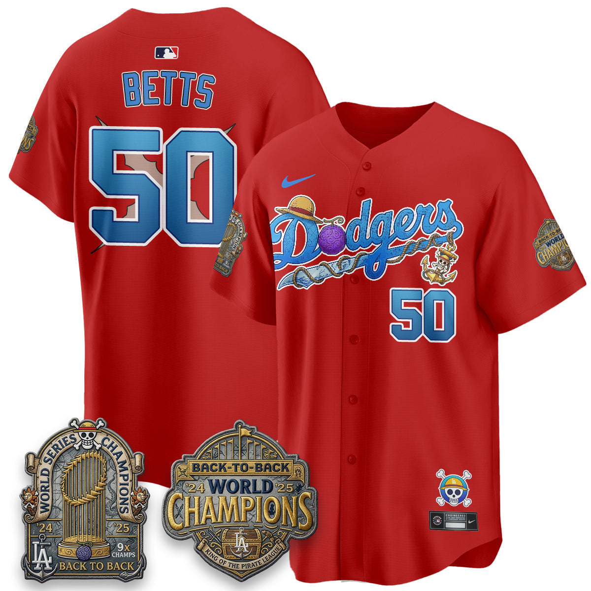 Los Angeles Dodgers x OP Japanese Cartoon Vapor Limited Jersey V2- Stitched-Cuztomshoes
