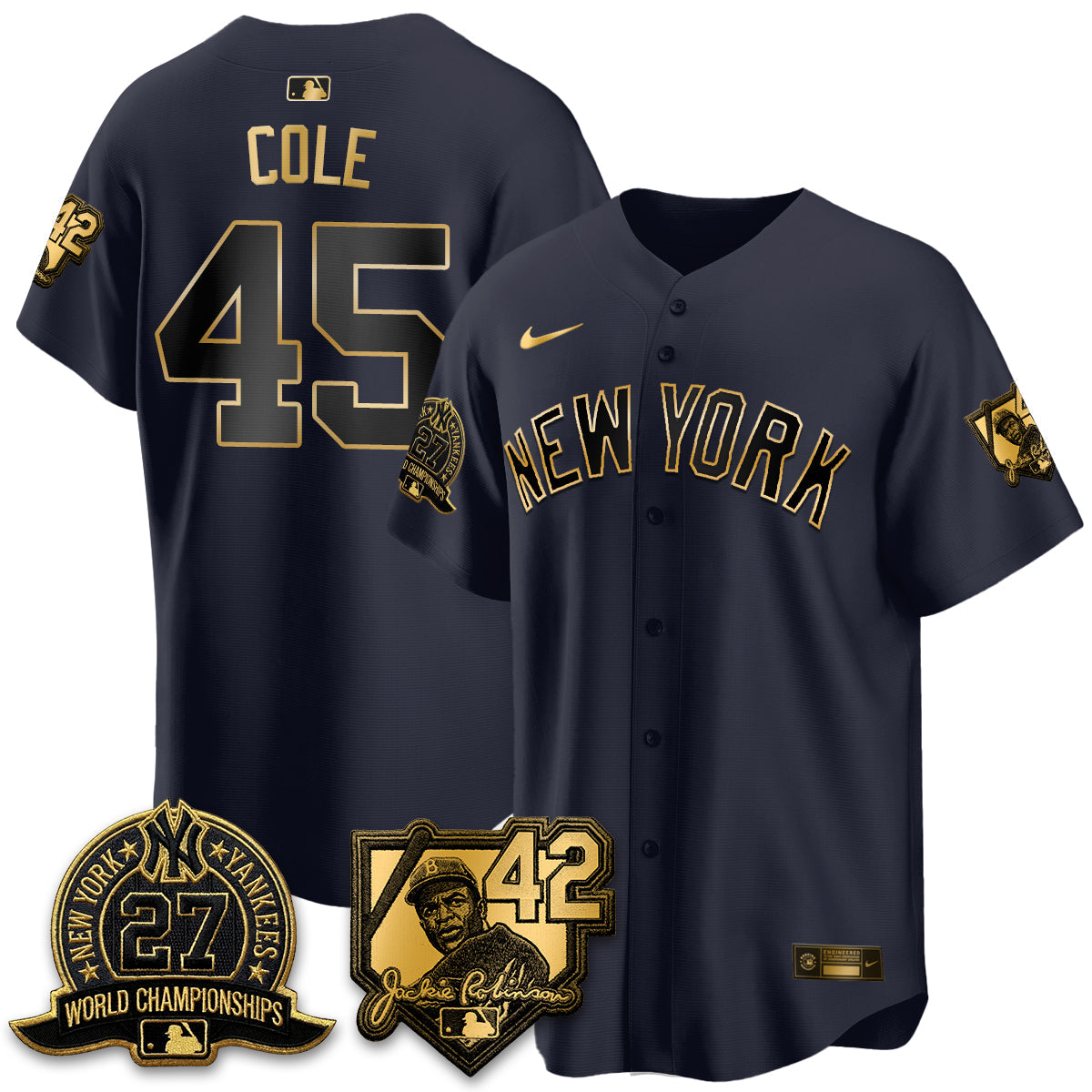 New York Yankees 2026 Jackie Robinson Day Vapor Limited Gold Edition Jersey - Stitched