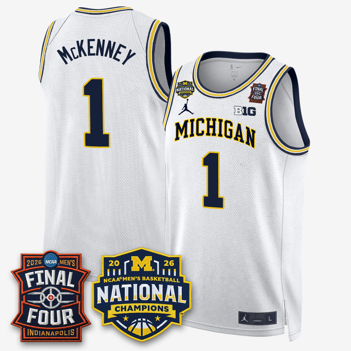 Michigan Wolverines 2026 Men's Basketball Champions Limited Jersey - Stitched-Cuztomshoes