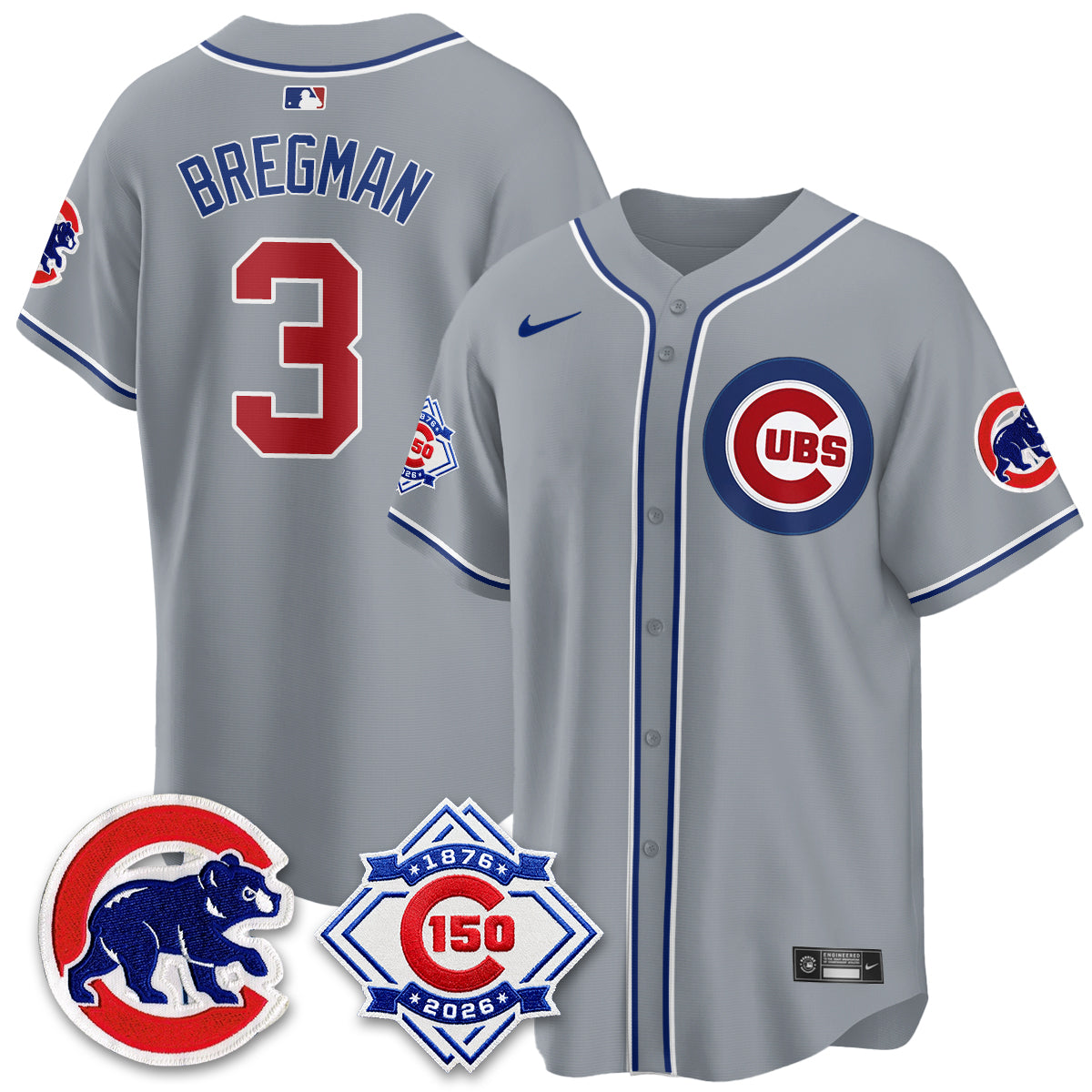 Chicago Cubs 150th Anniversary Black Out Style Vapor Premier Limited Jersey - Stitched