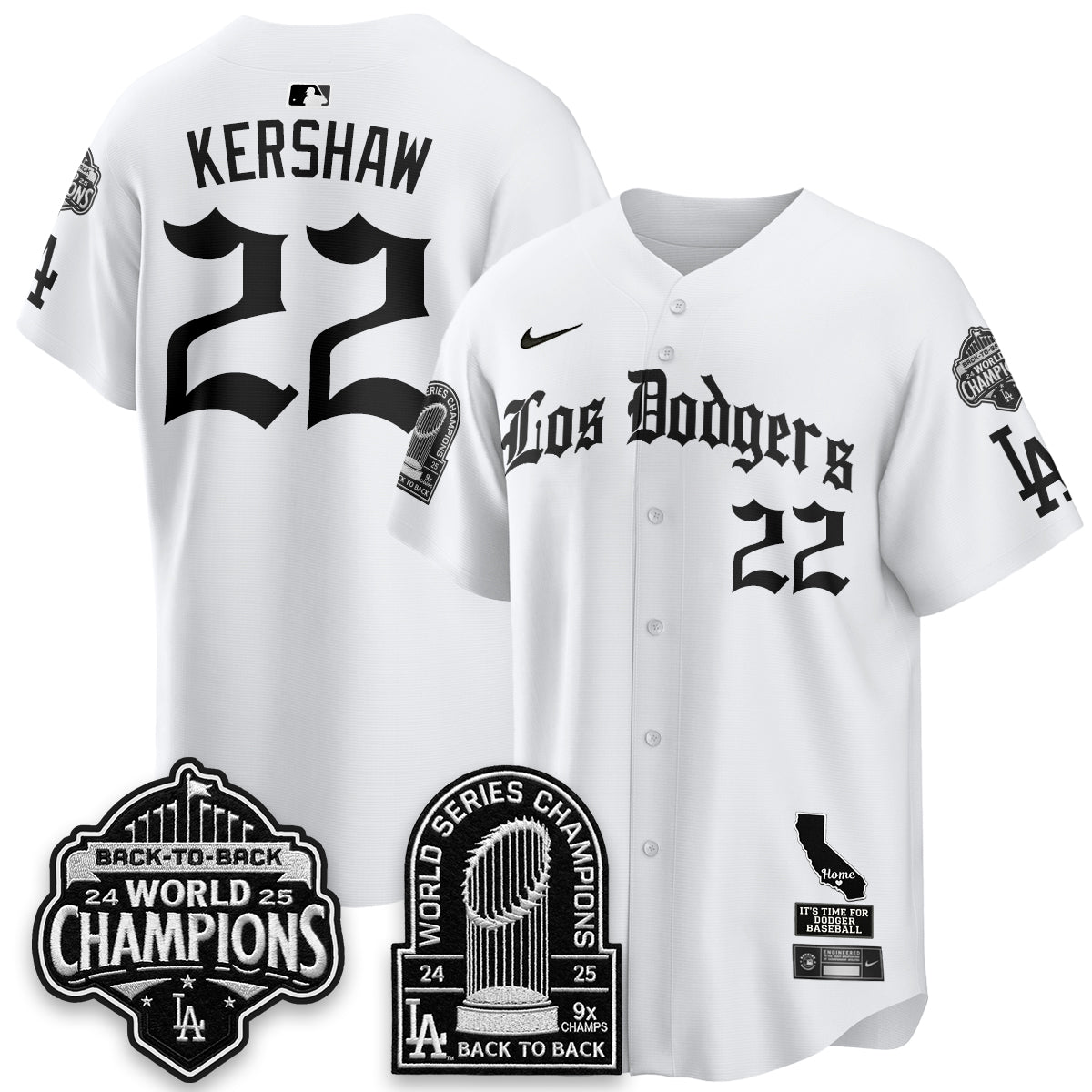 Los Angeles Dodgers World Series Champions Vapor Premier Limited Gothic Edition Jersey - Stitched-Cuztomshoes