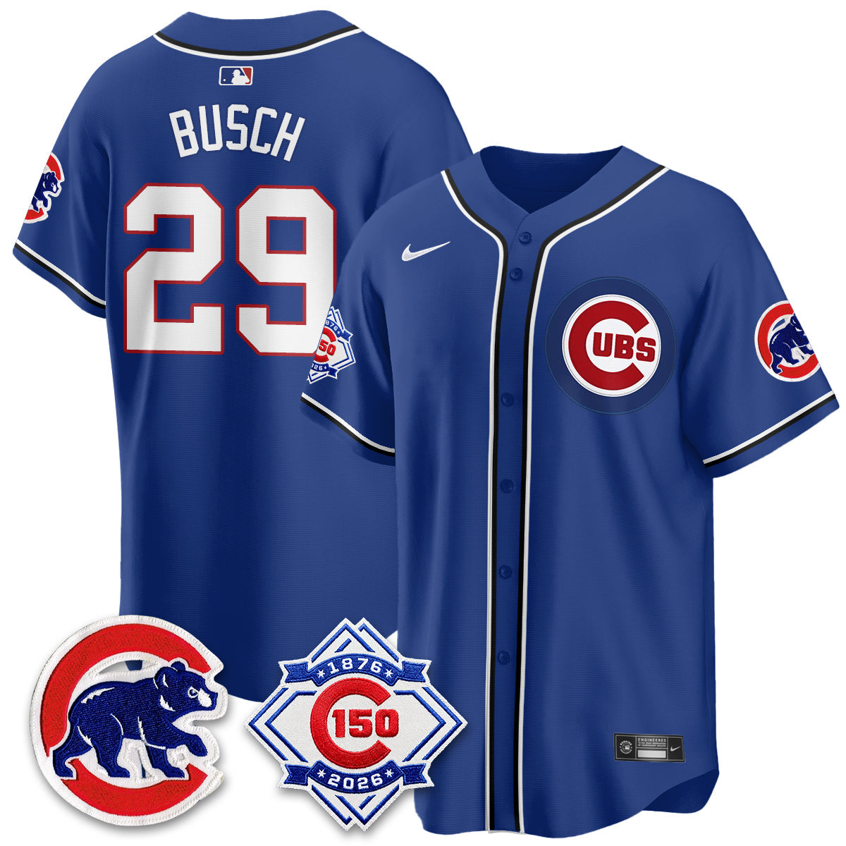 Chicago Cubs 150th Anniversary Black Out Style Vapor Premier Limited Jersey - Stitched