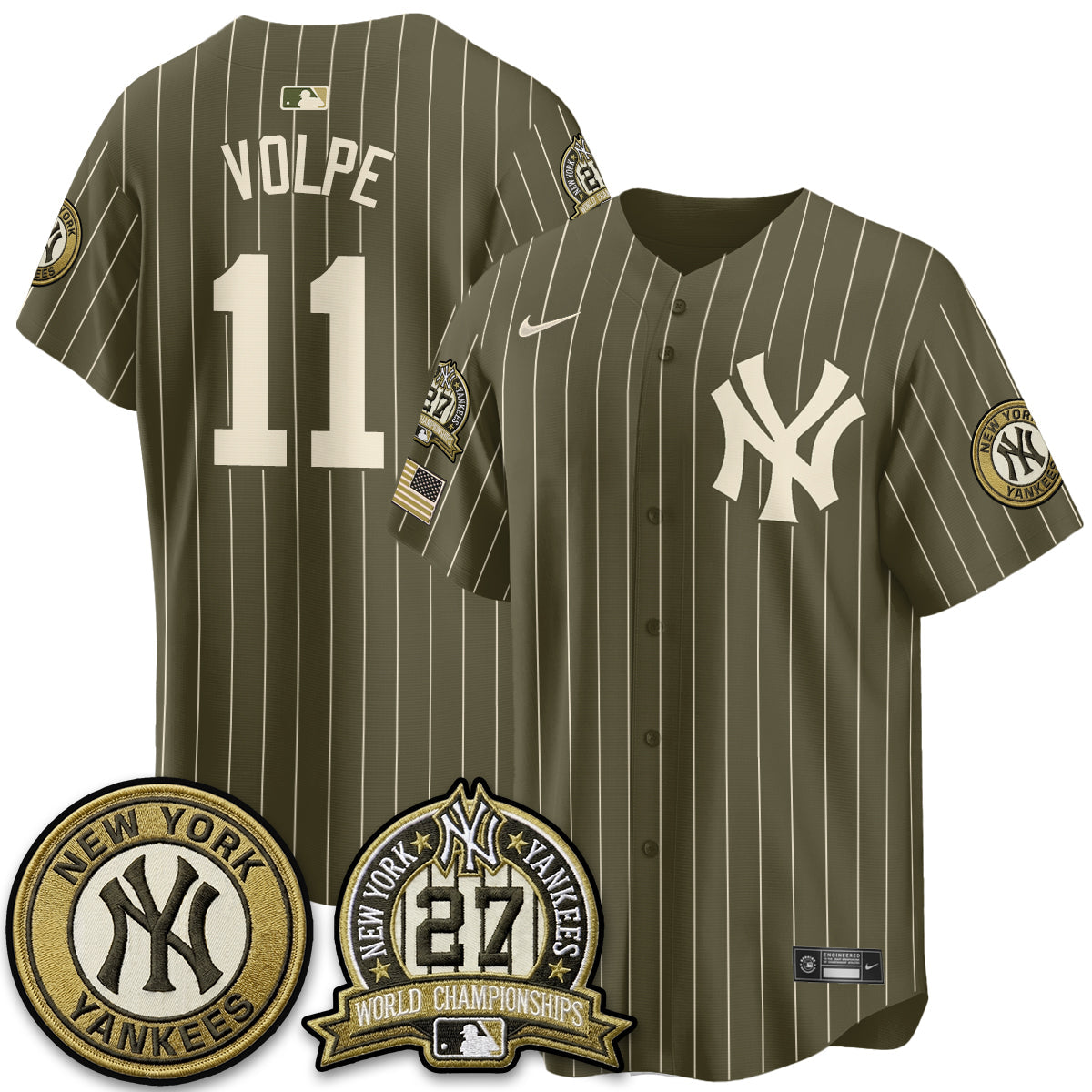 New York Yankees New Era Olive 2026 Armed Forces Day Jersey -Stitched
